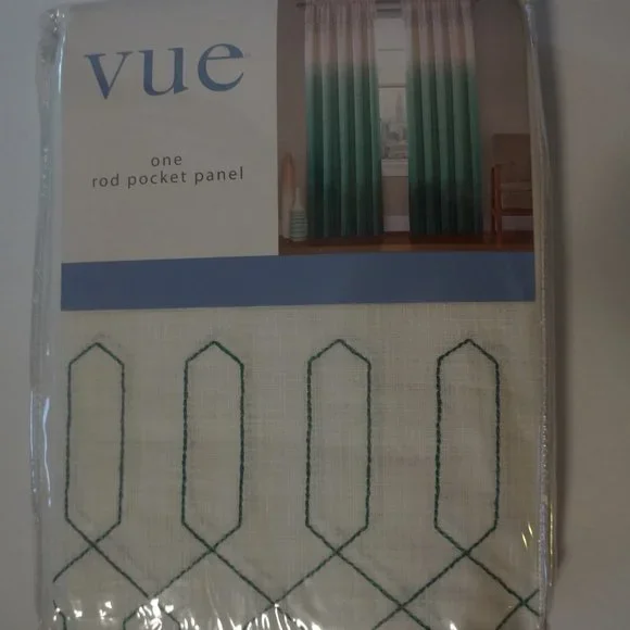 Vue Arashi Ombre Teal 52 x 95 Rod Pocket Curtain Panel Light Filtering - Picture 3 of 3